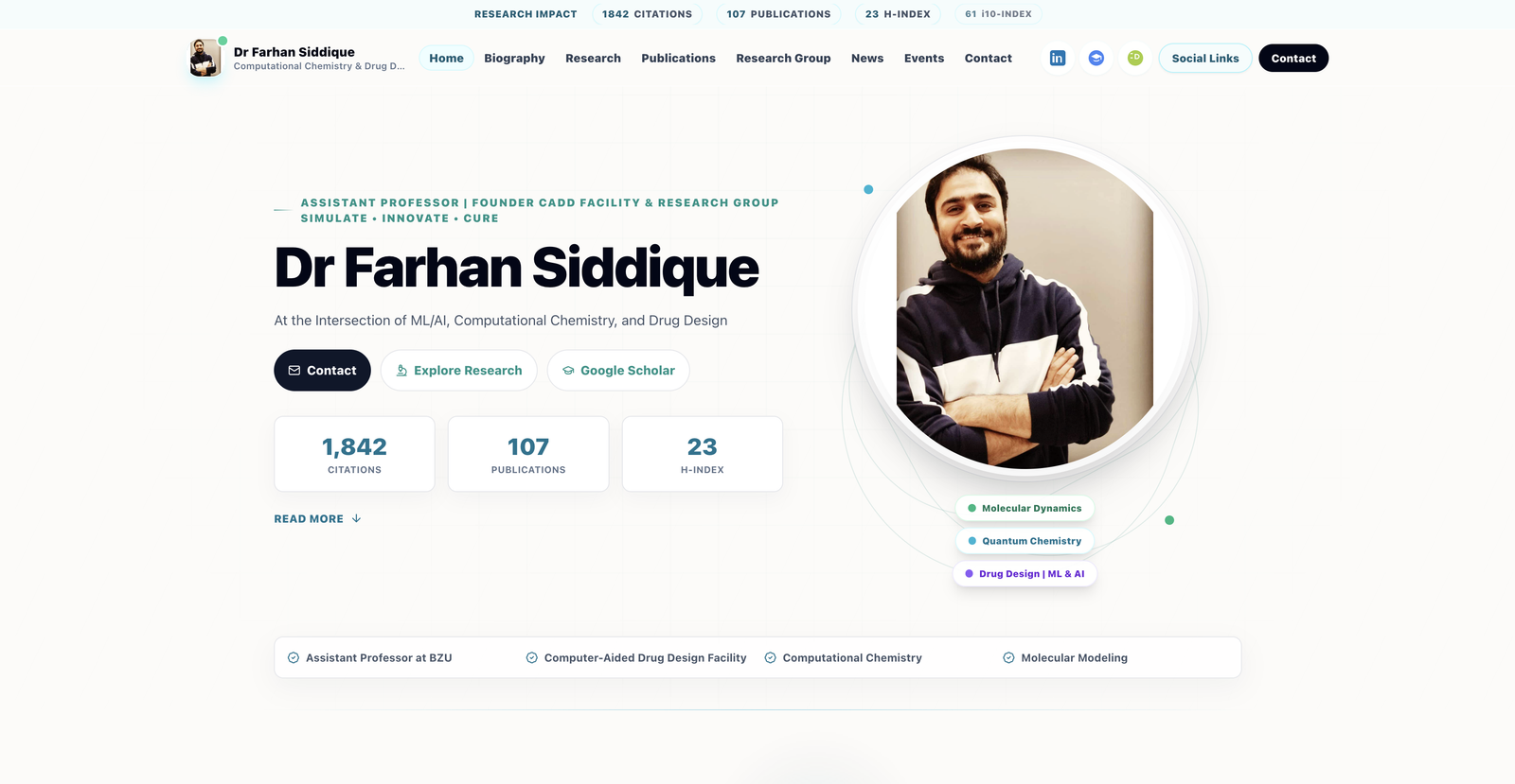 Dr Farhan Siddique Academic Portal
